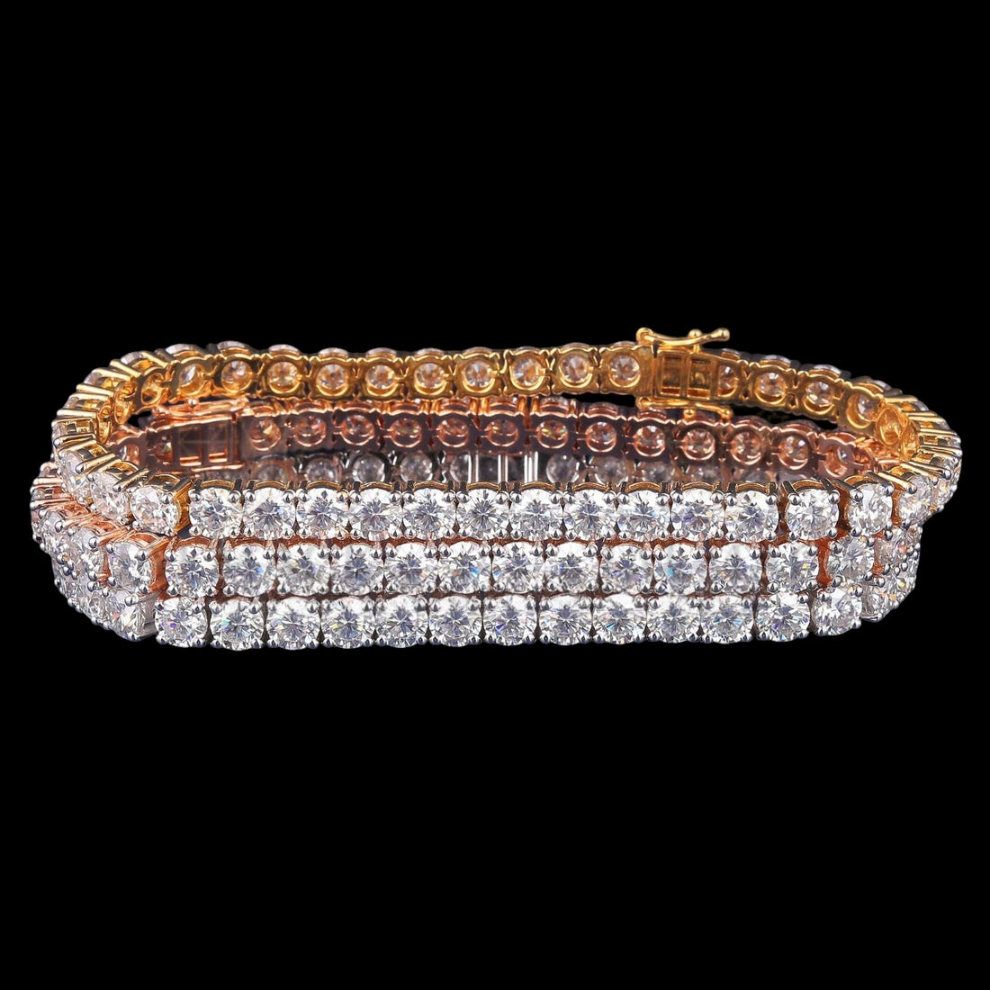 VVS1 Moissanite Tennis Bracelet in Gold, Silver and Rose Gold