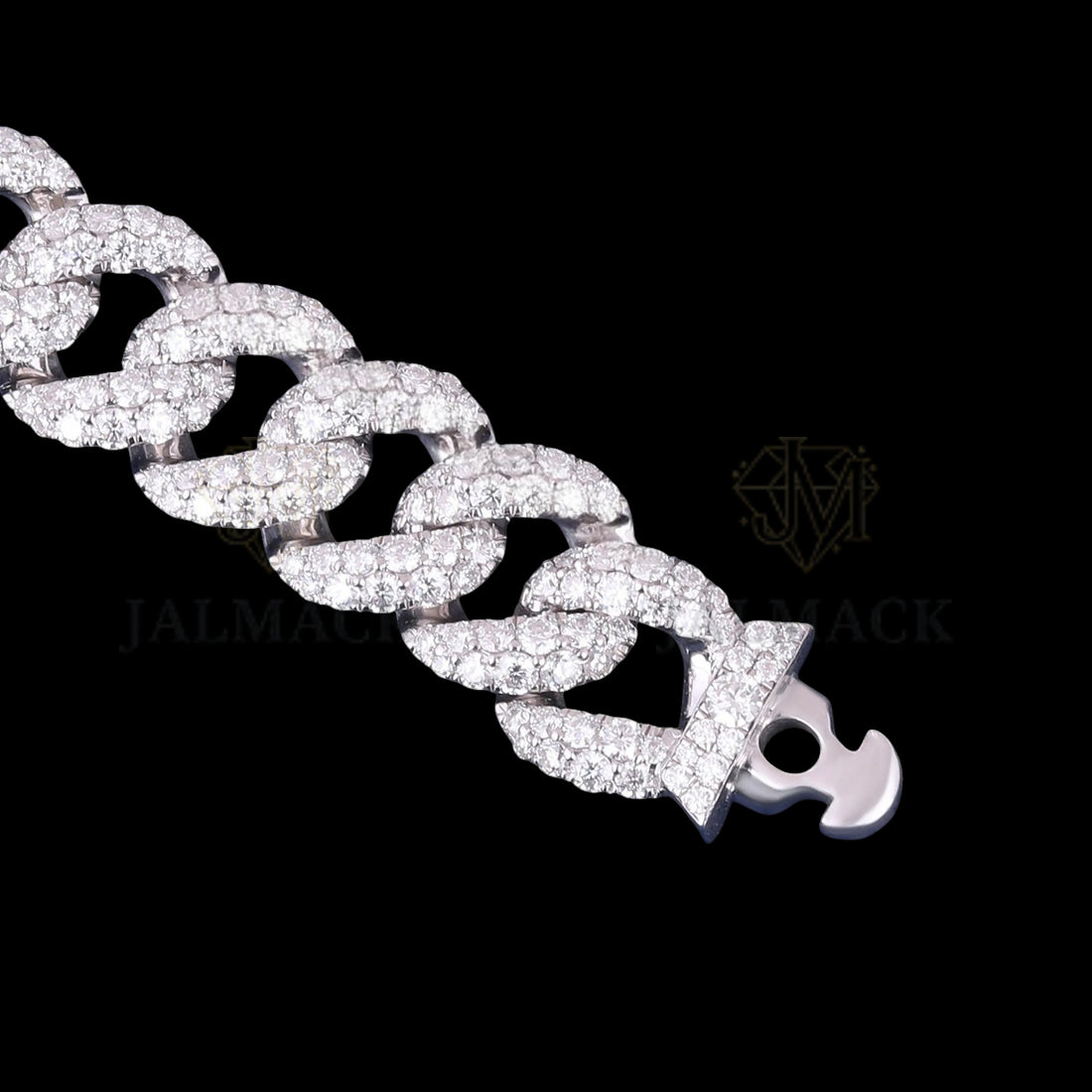 Luxury Silver Moissanite Miami Cuban Bracelet VVS1 Fully Iced Out