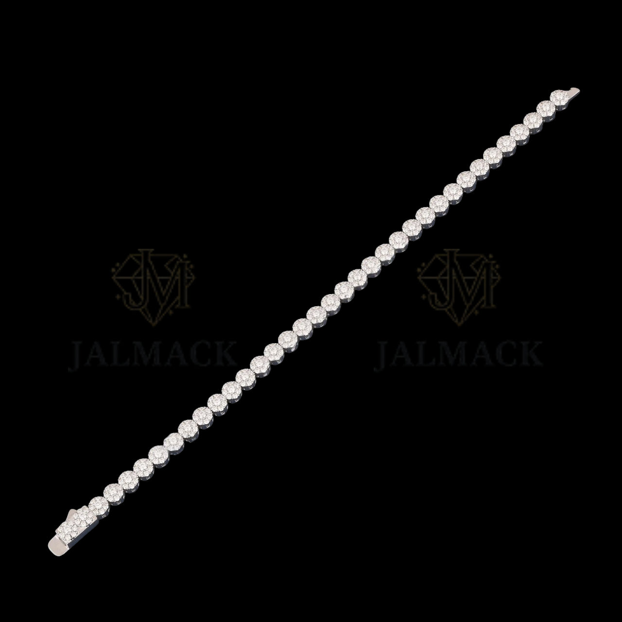 Silver Round Cluster Moissanite Tennis Bracelet VVS1 D Color