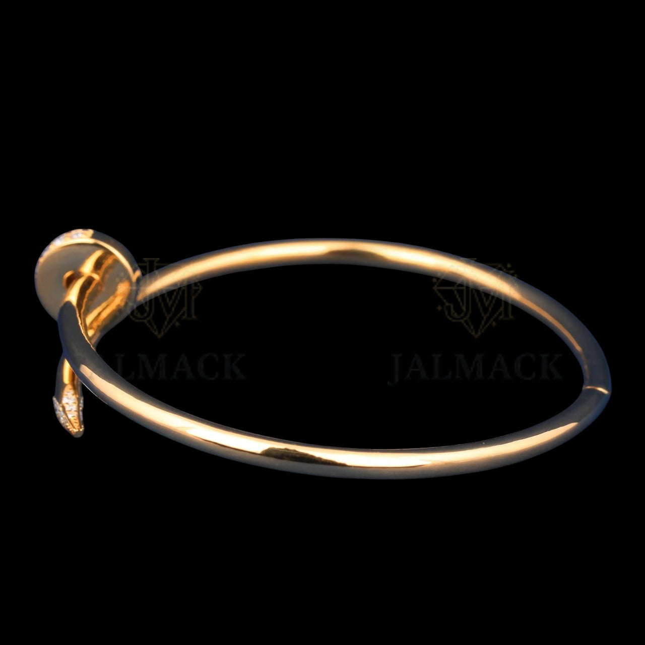 Yellow Gold Nail Moissanite Bangle Bracelet VVS1 D Color