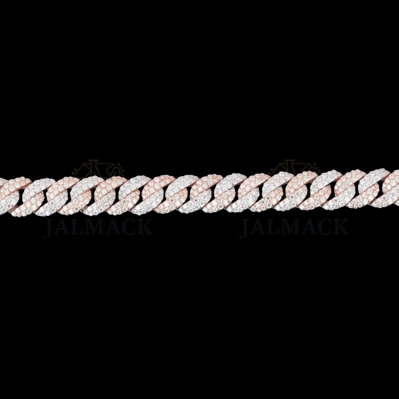 Two-Tone Moissanite Cuban Link Bracelet VVS1 D Color