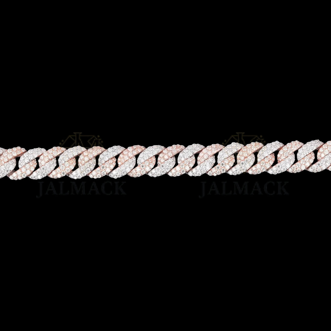 Two-Tone Moissanite Cuban Link Bracelet VVS1 D Color