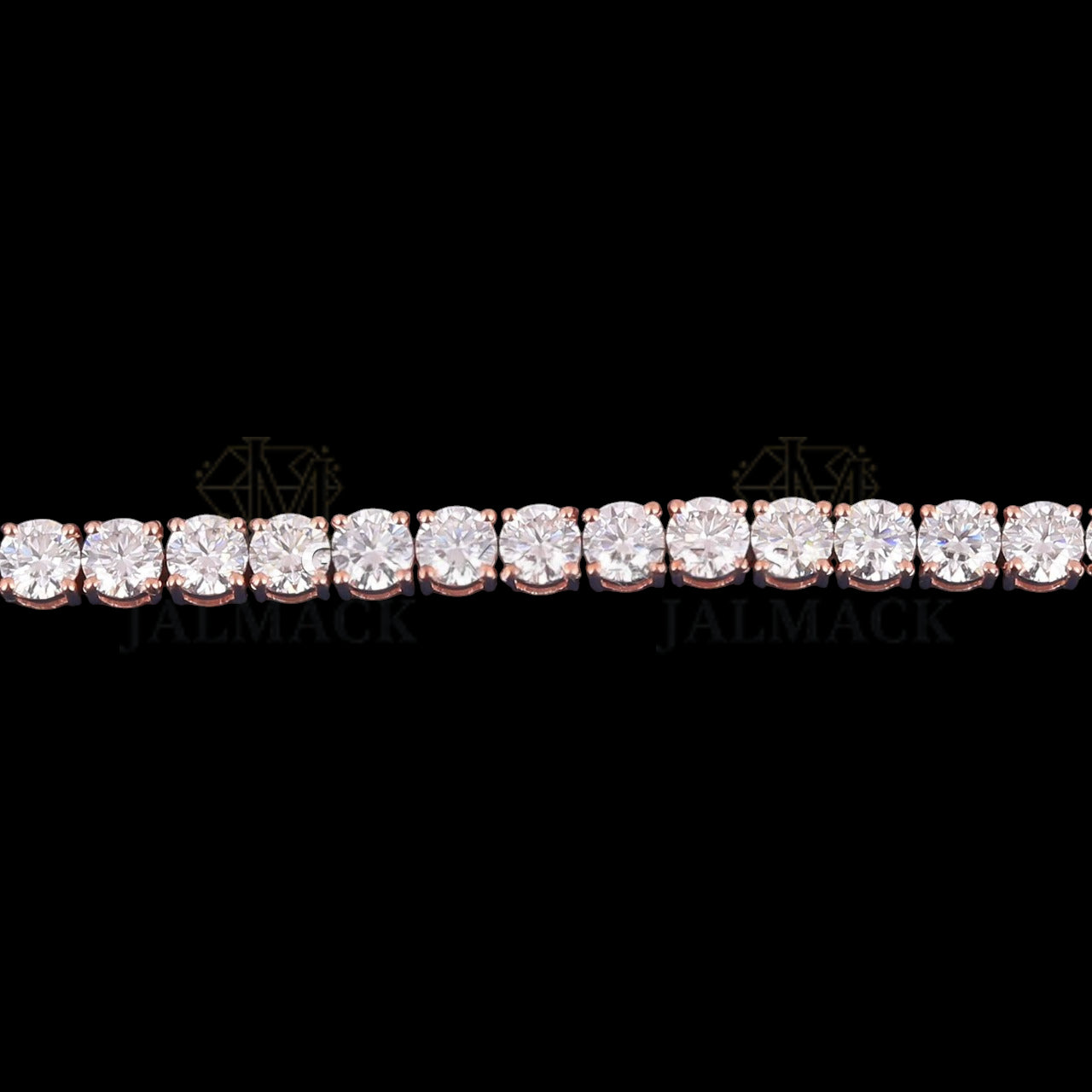 Rose Gold Round Cut Moissanite Tennis Bracelet VVS1 D Color