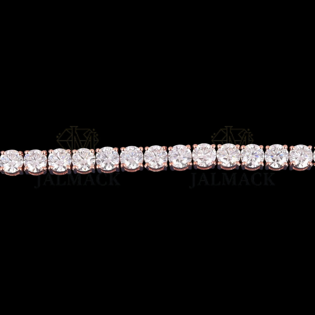 Rose Gold Round Cut Moissanite Tennis Bracelet VVS1 D Color