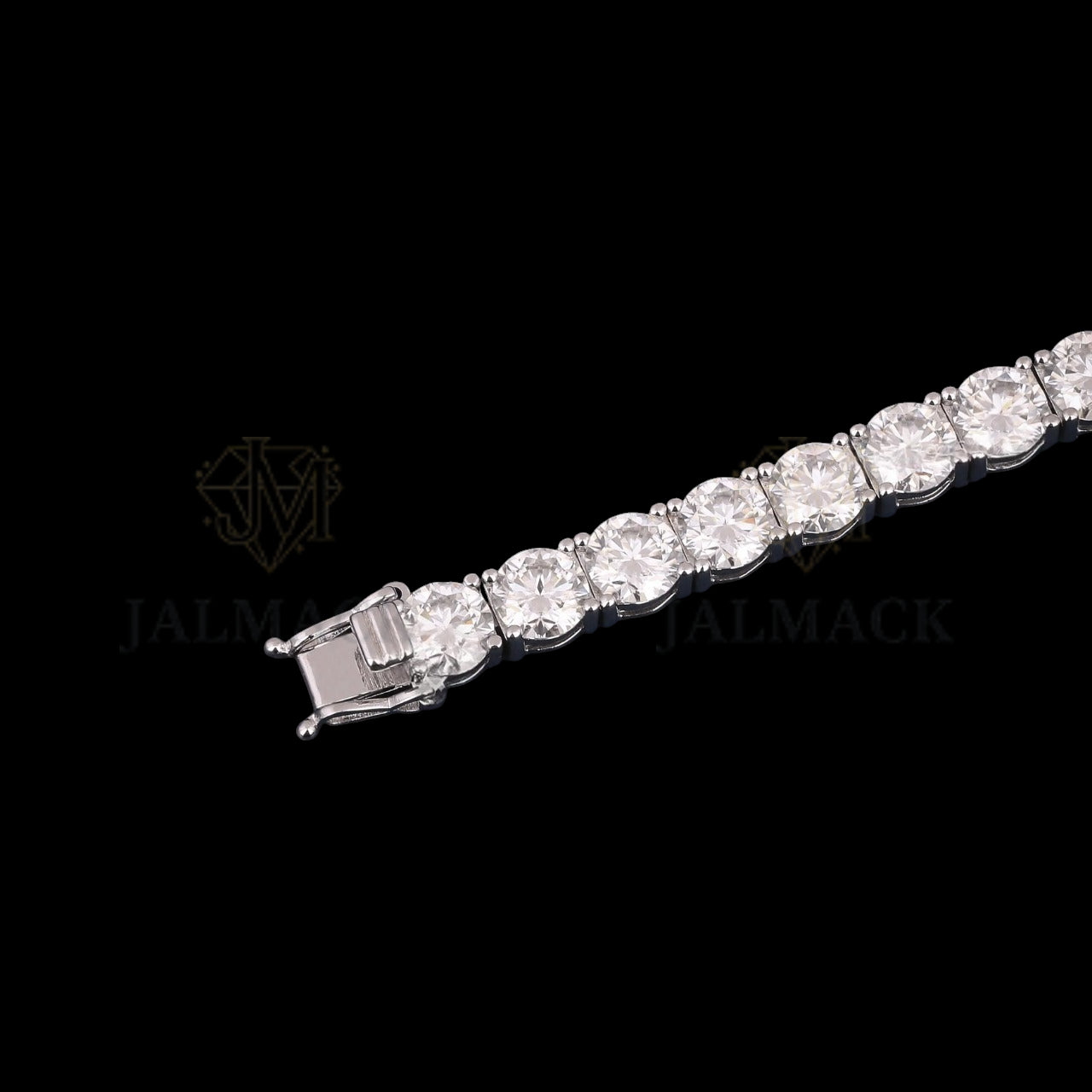 Silver 6MM Round Cut Moissanite Tennis Bracelet VVS1 D Color