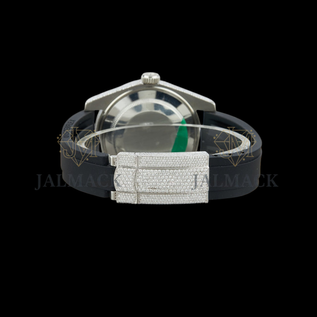 Silver Dial Roman Letter Round-Cut Moissanite Watch