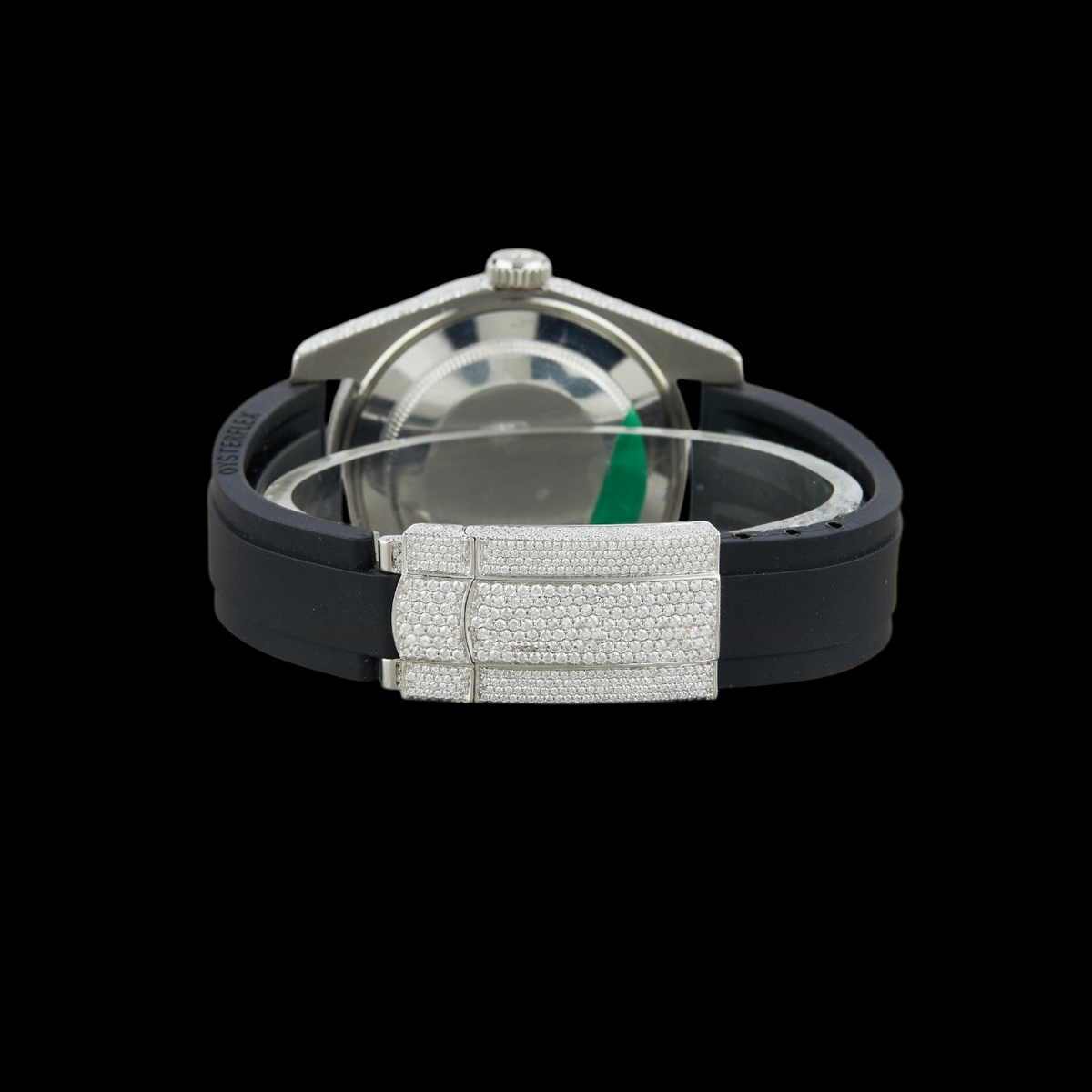 Silver Dial Roman Letter Round-Cut Moissanite Watch