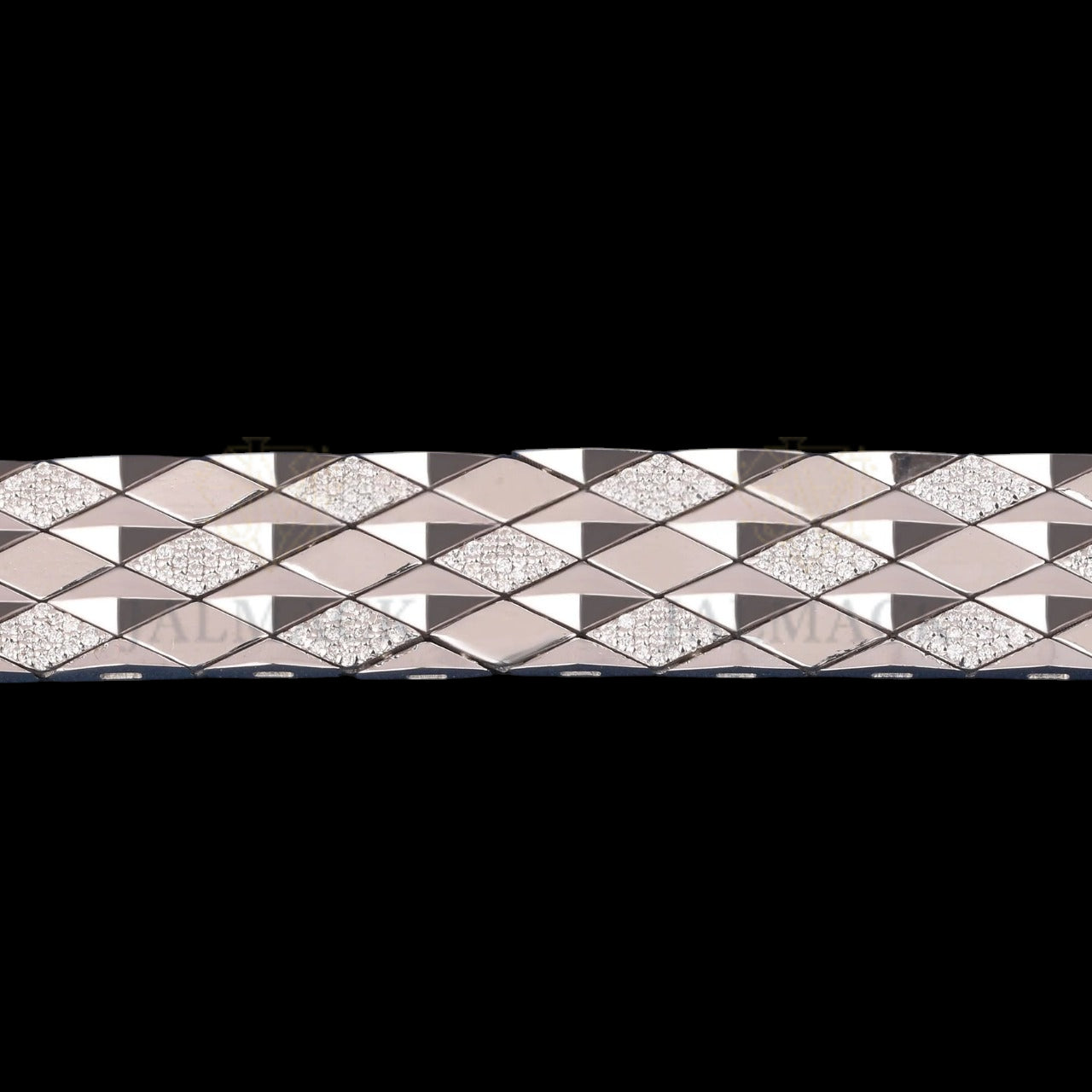 Geometric Quilted Moissanite Bangle Bracelet VVS1 D Color