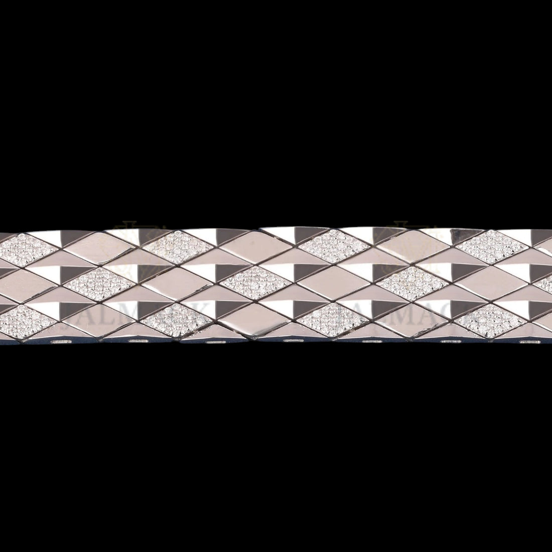 Geometric Quilted Moissanite Bangle Bracelet VVS1 D Color