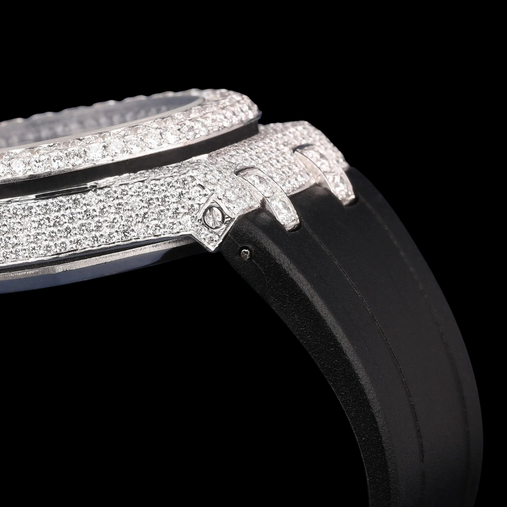 Black Numeral Moissanite Chronograph Watch
