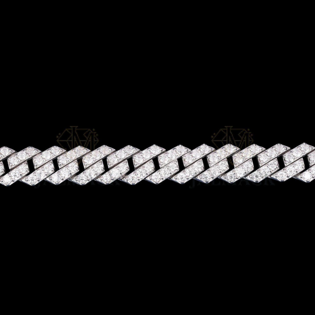 Silver Flat-Link Moissanite Cuban Bracelet VVS1 D Color Fully Iced Out
