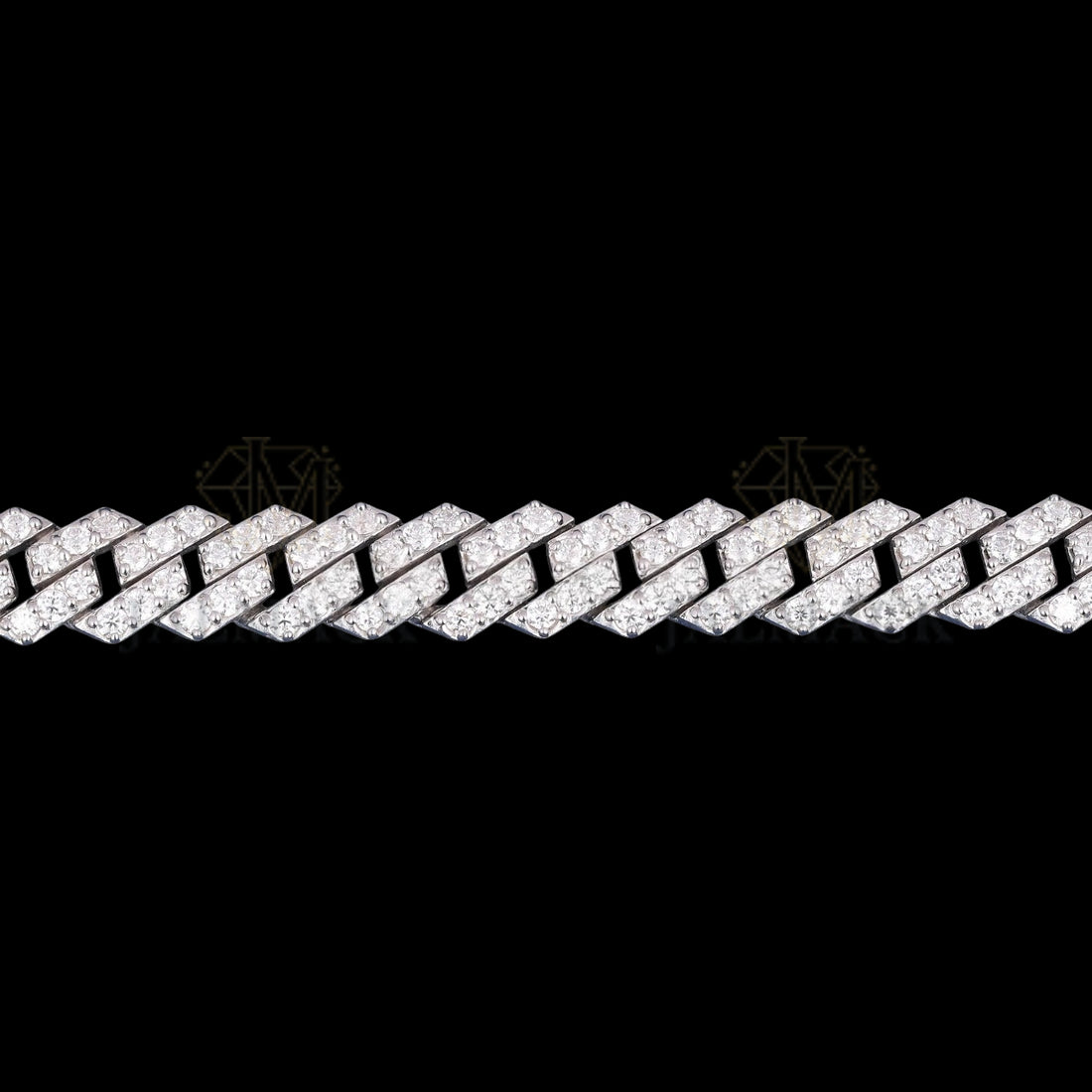 Silver Flat-Link Moissanite Cuban Bracelet VVS1 D Color Fully Iced Out