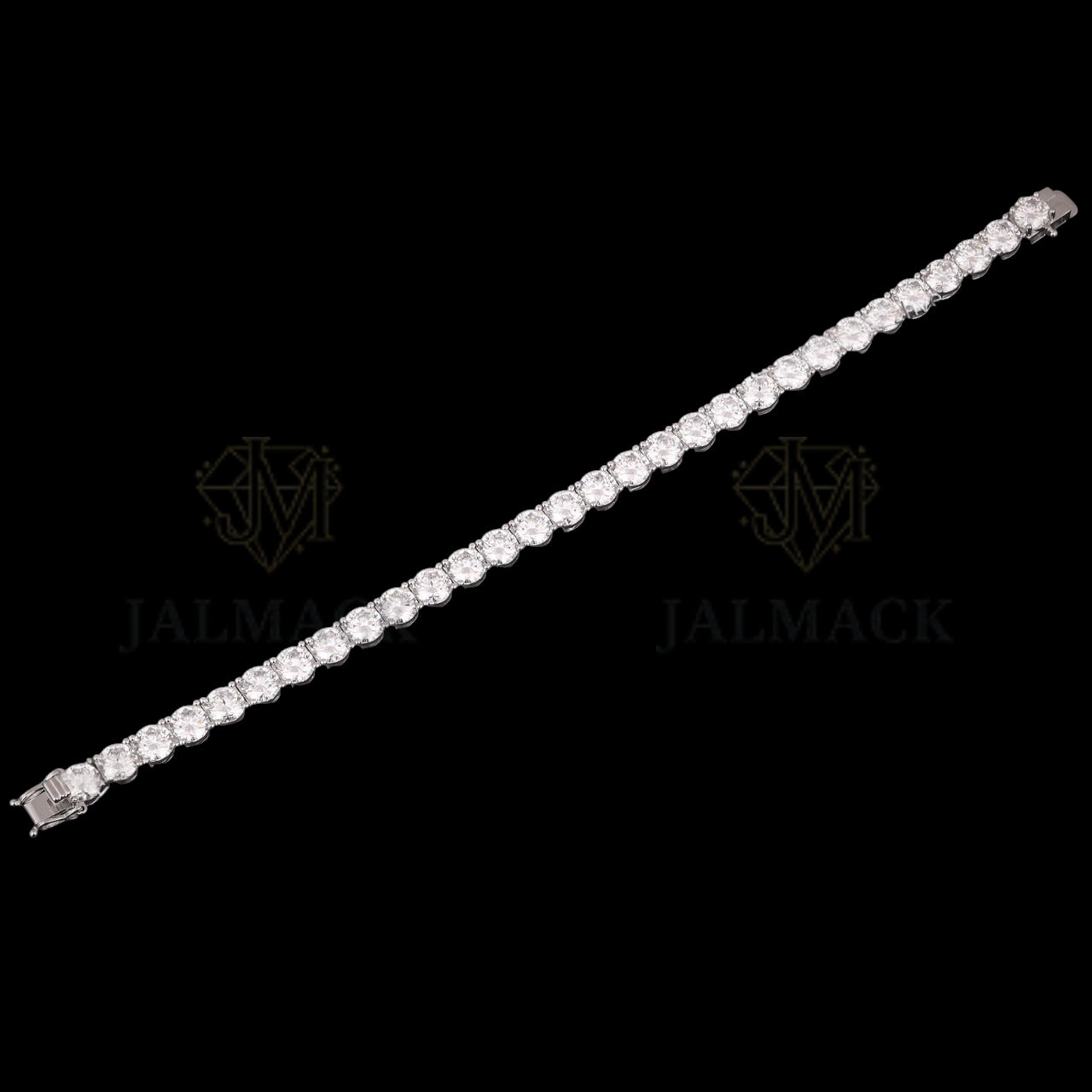 Silver 6MM Round Cut Moissanite Tennis Bracelet VVS1 D Color
