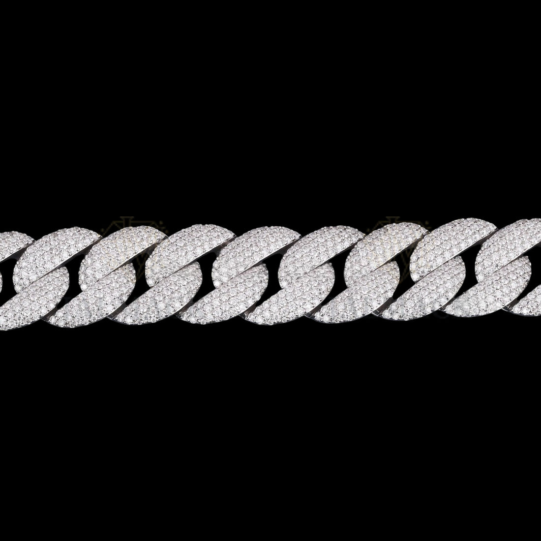 Silver Domed-Link Moissanite Cuban Bracelet VVS1 Fully Iced Out