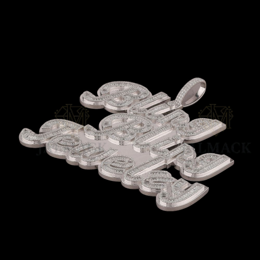 Bling Bling Jewelry Baguette Moissanite Pendant Fully Iced Out