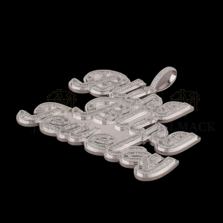 Bling Bling Jewelry Baguette Moissanite Pendant Fully Iced Out