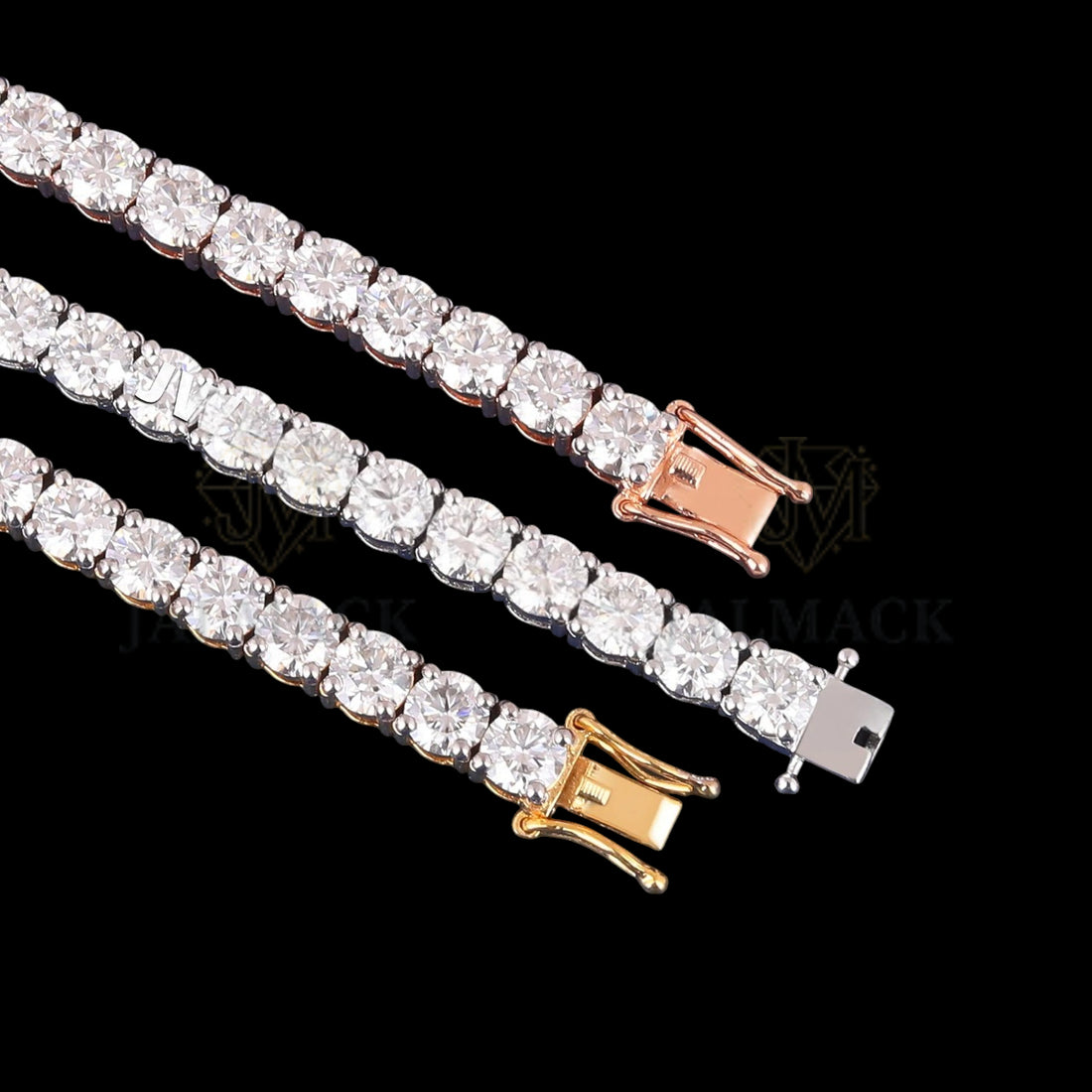 VVS1 Moissanite Tennis Bracelet in Gold, Silver and Rose Gold