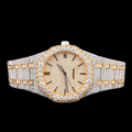 Luxury Two-Tone Moissanite Automatic Date Watch VVS1 D Color Fully Iced Out