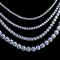 925 Sterling Silver Round Cut VVS Moissanite Tennis Chain 2MM 3MM 4MM 5MM 6MM Hip Hop Necklace