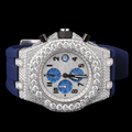 Blue Chronograph Moissanite Diamond Watch