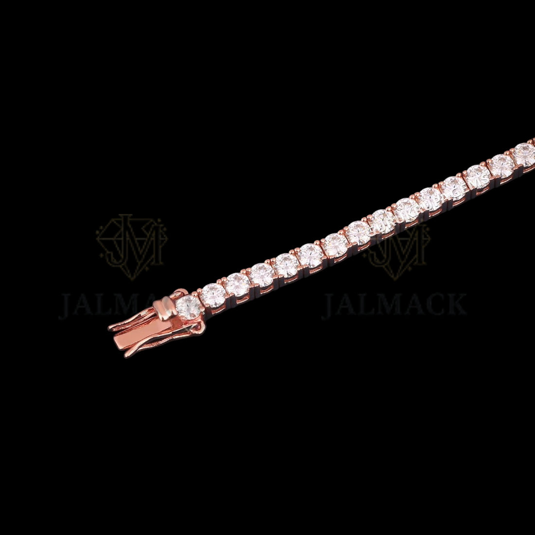 Rose Gold Round Cut Moissanite Tennis Bracelet VVS1 D Color