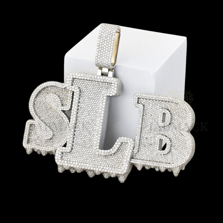 SLB Moissanite Letter Pendant VVS1 D Color Fully Iced Out