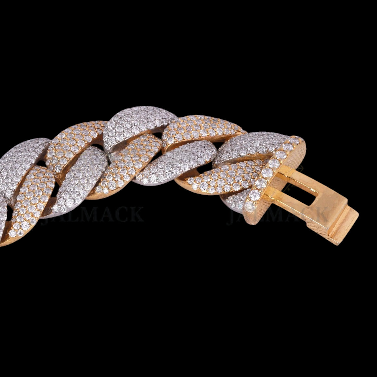 Silver Baguette Moissanite Geometric Link Bracelet VVS1 Fully Iced Out