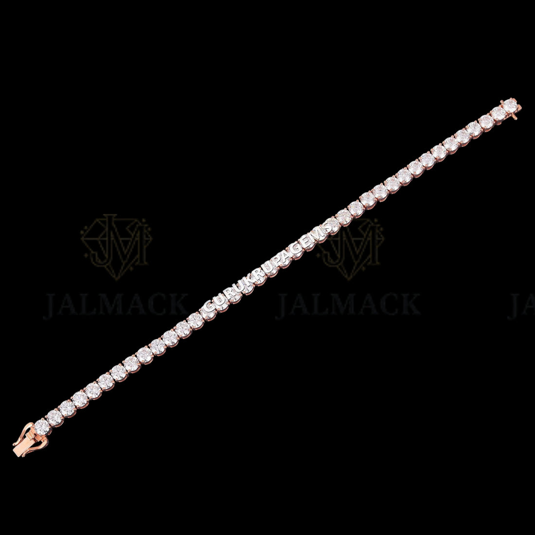 Rose Gold Round Cut Moissanite Tennis Bracelet VVS1 D Color