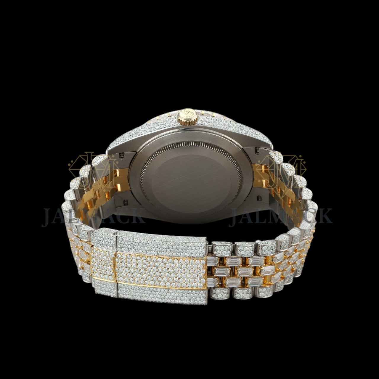 Silver Dial Roman Numeral Baguette Moissanite Watch
