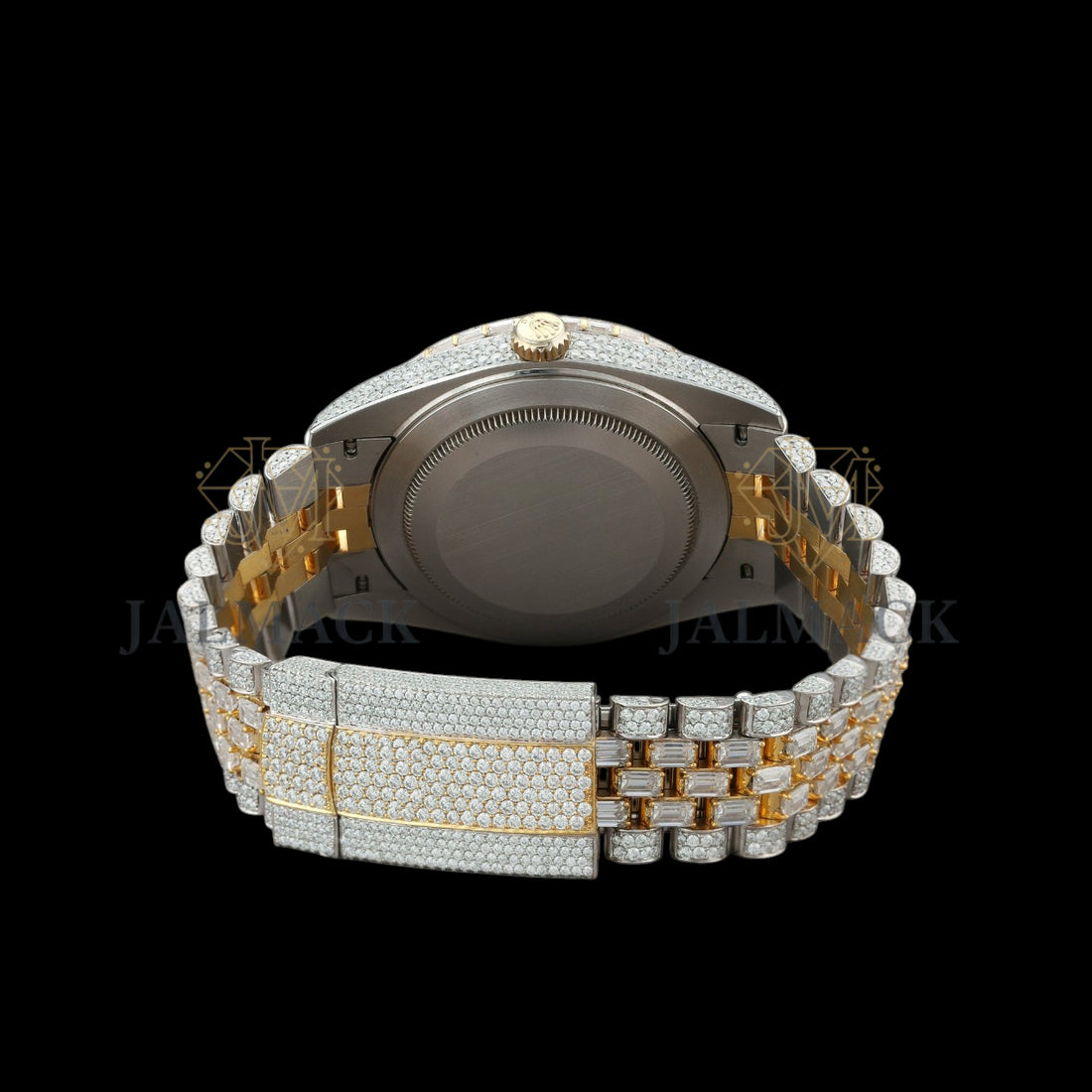 Silver Dial Roman Numeral Baguette Moissanite Watch