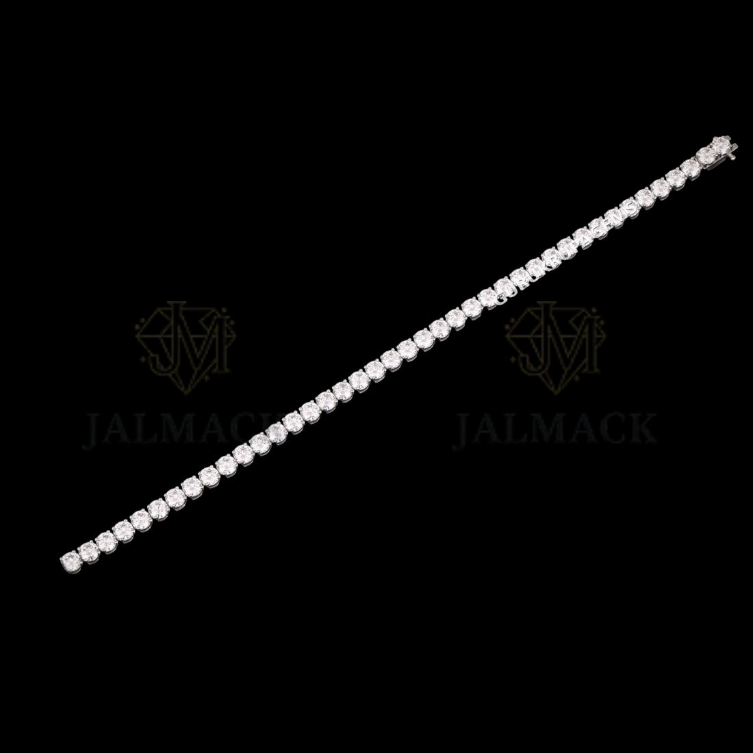 Silver Round Cut Moissanite Tennis Bracelet VVS1 D Color
