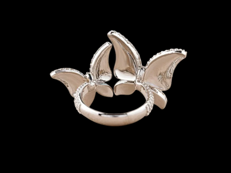 VVS1 Iced Out Moissanite Diamond Butterfly Hip hop Ring - Surprise Hip hop Ring for Her