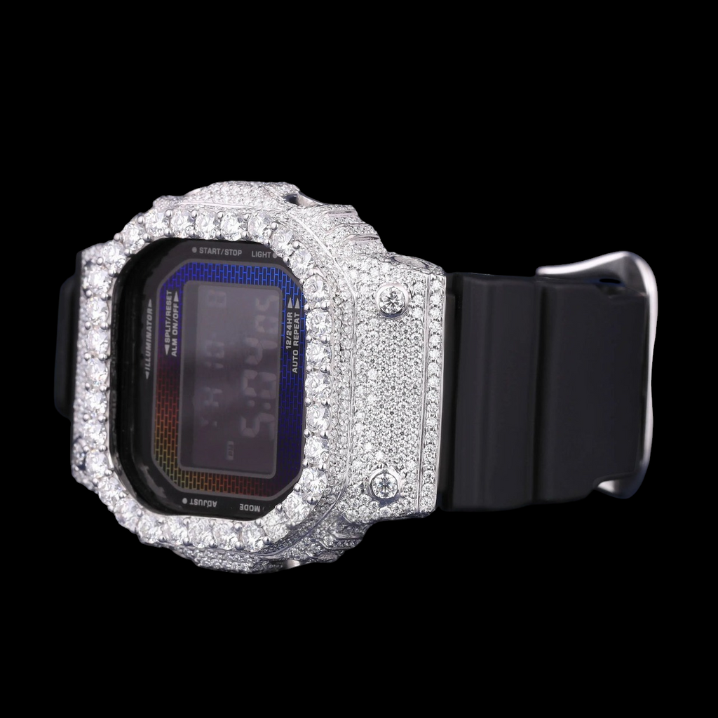 Black Ice Digital G-Shock Iced Moissanite Luxury Watch