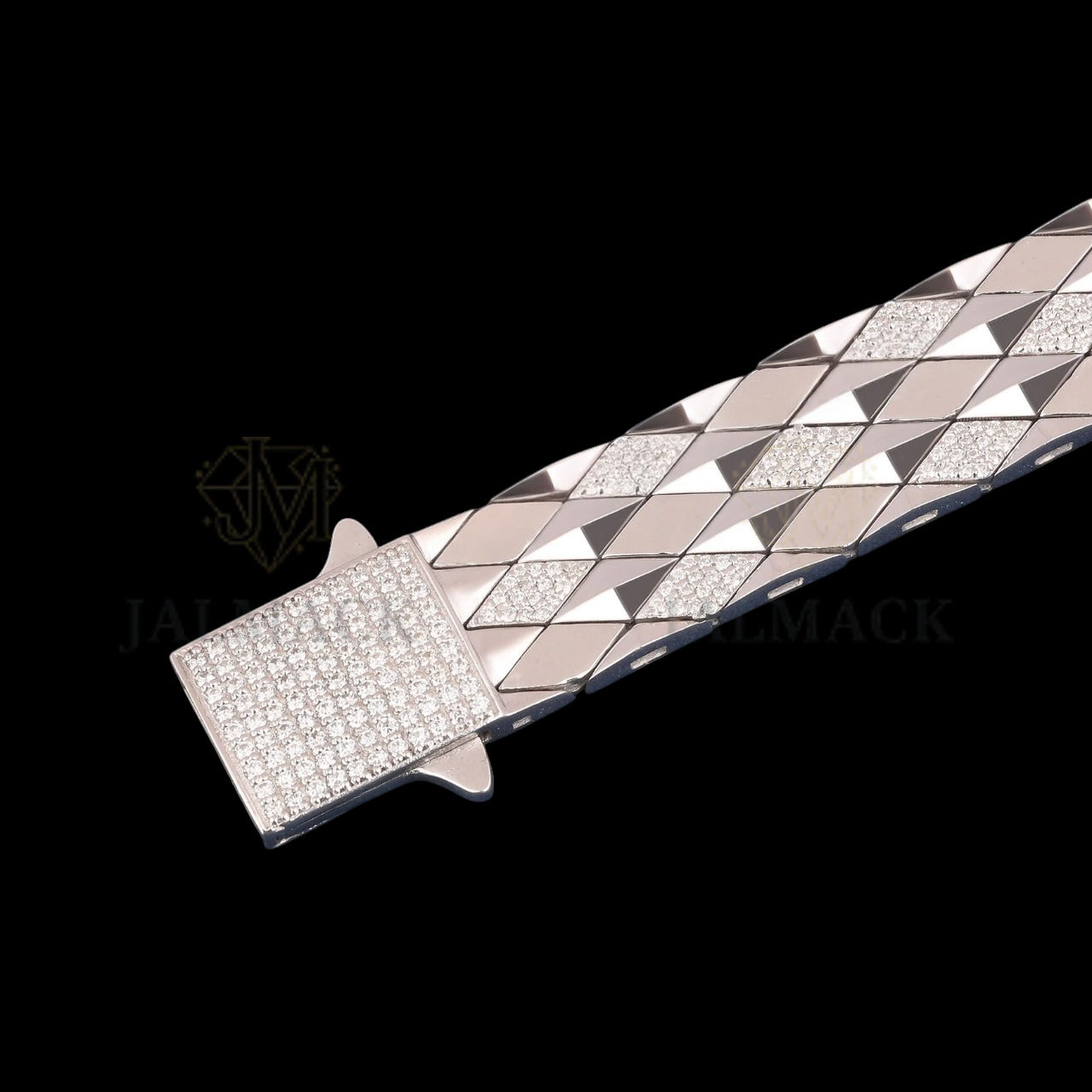 Geometric Quilted Moissanite Bangle Bracelet VVS1 D Color