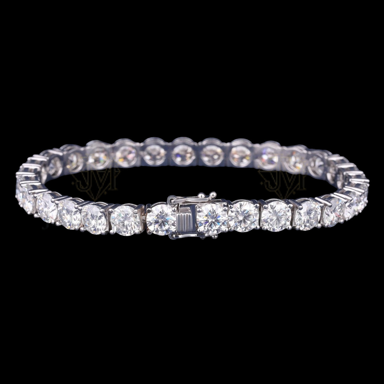 Round Cut Moissanite Tennis Bracelet VVS1 D Color 925 Silver