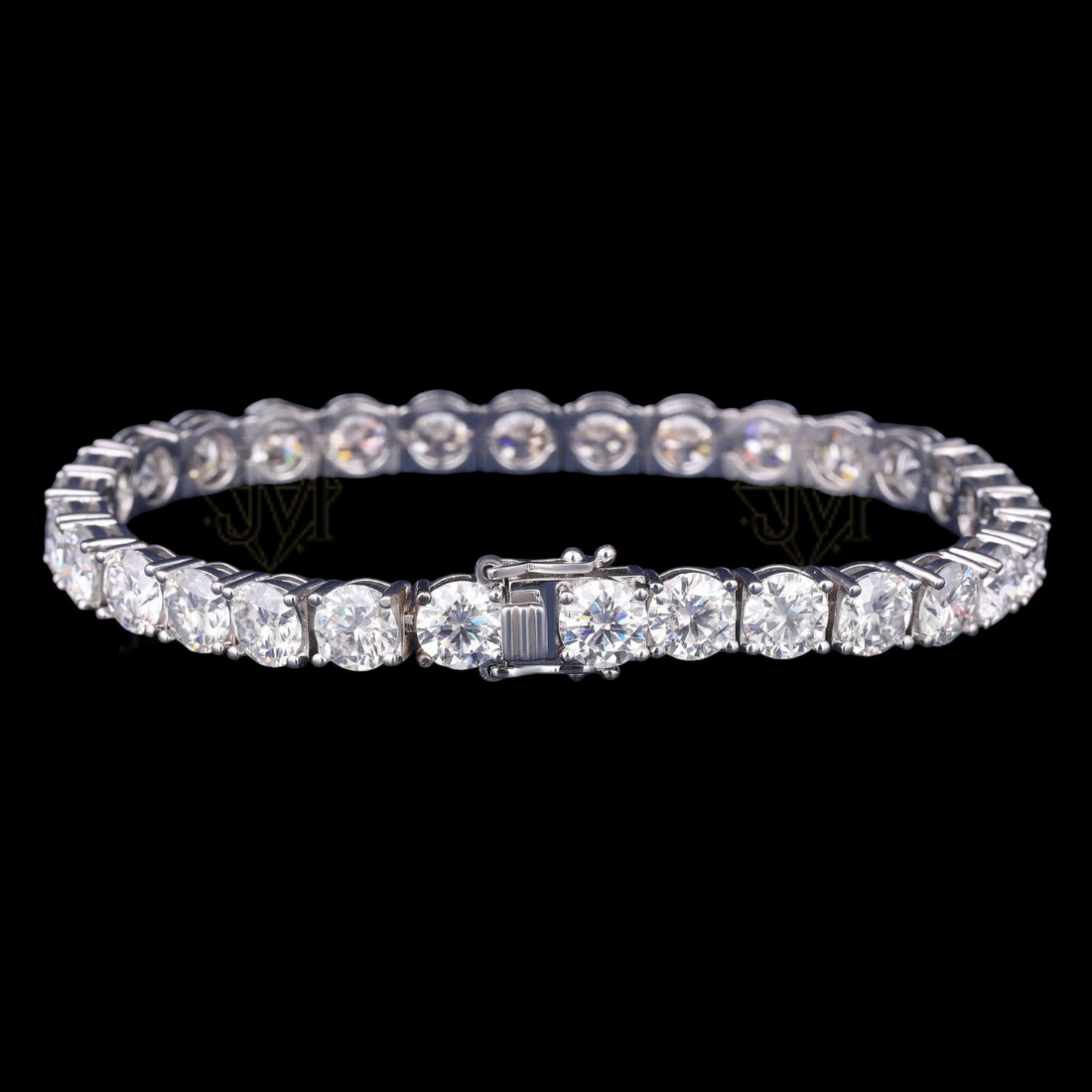 Round Cut Moissanite Tennis Bracelet VVS1 D Color 925 Silver
