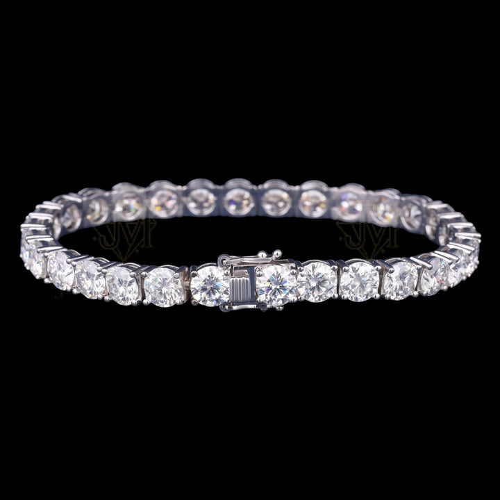 Round Cut Moissanite Tennis Bracelet VVS1 D Color 925 Silver