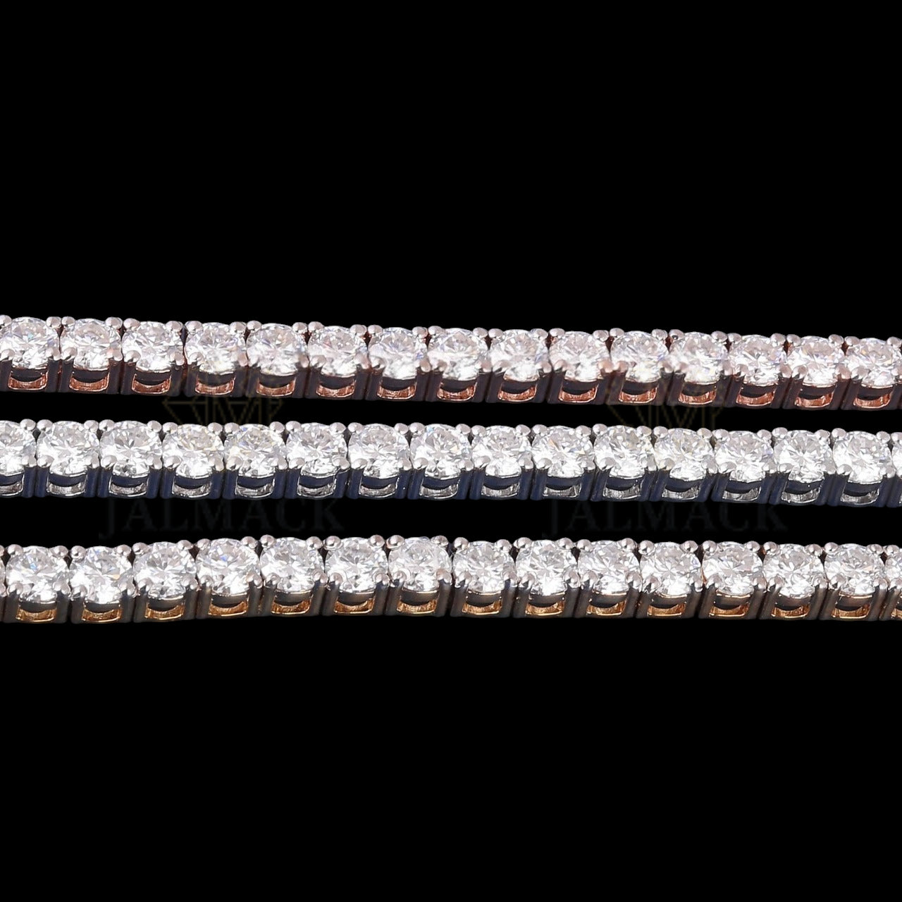 Three-Tone Moissanite Cuban Bracelet VVS1 D Color Iced Out