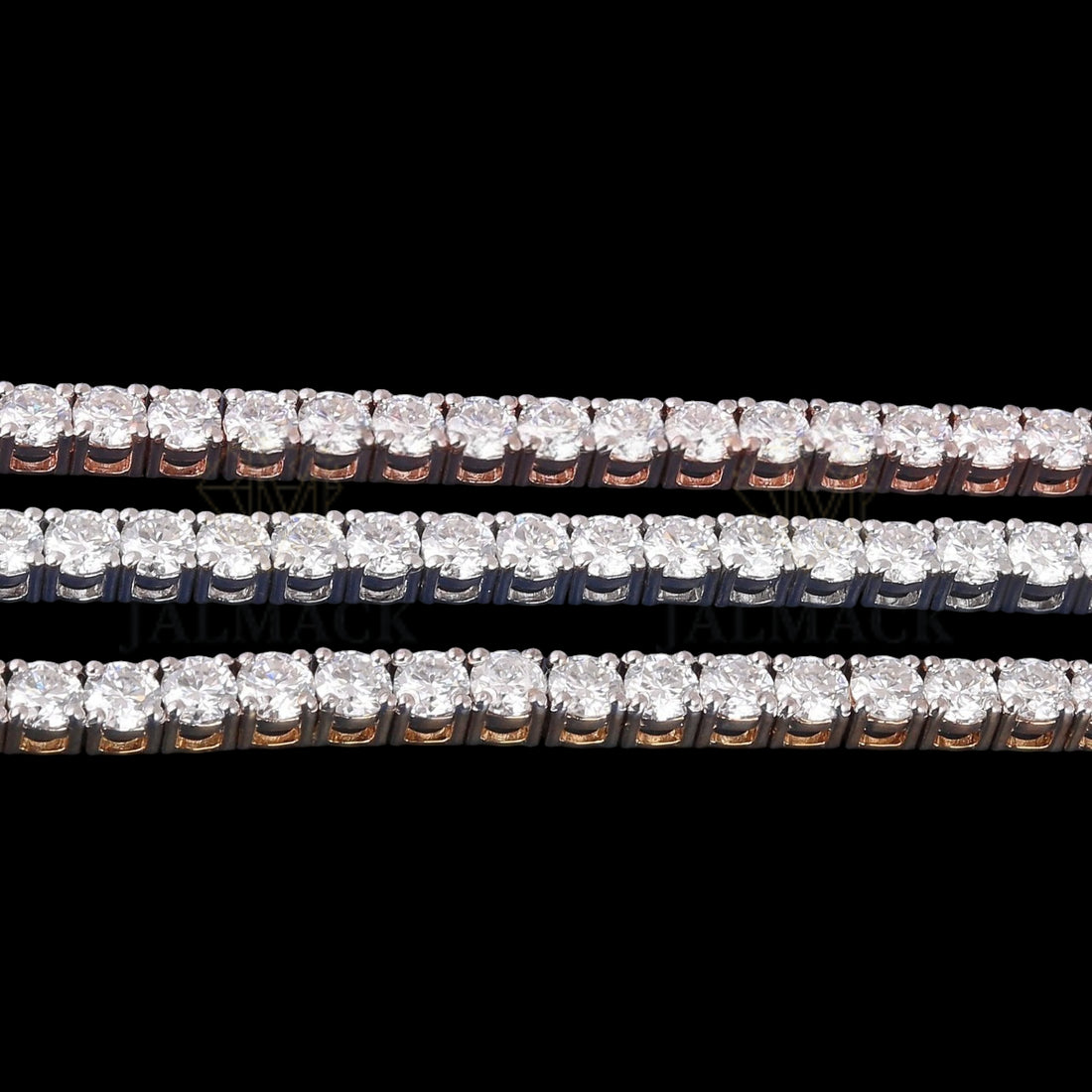 Three-Tone Moissanite Cuban Bracelet VVS1 D Color Iced Out