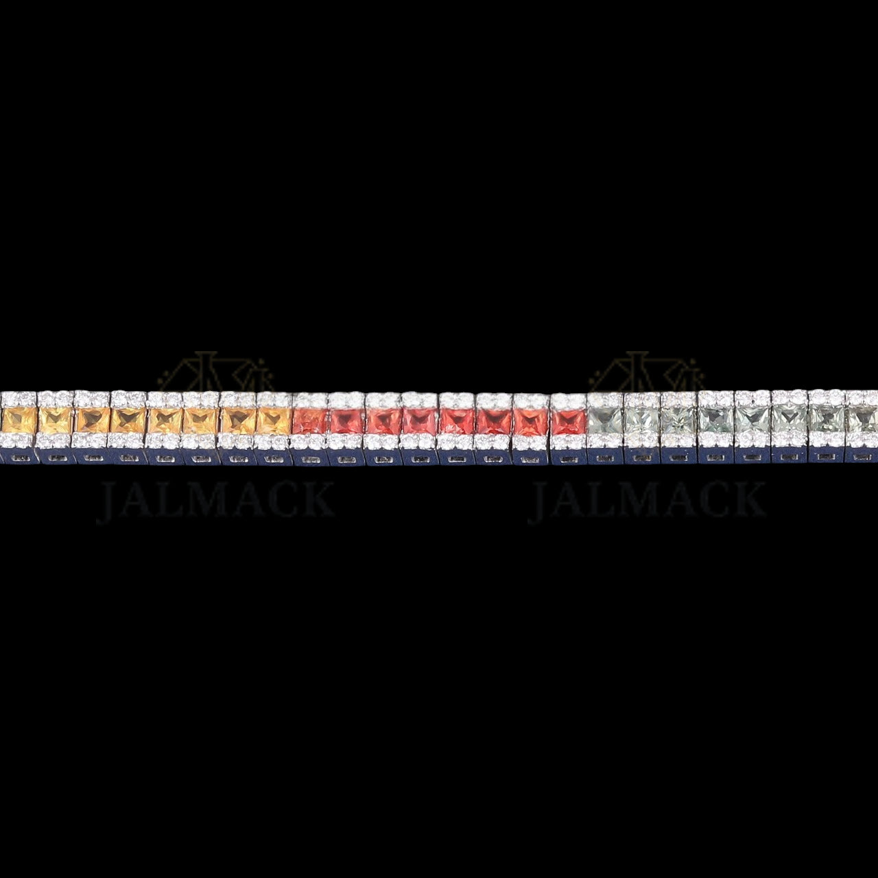 Multicolor Princess Cut Moissanite Tennis Bracelet VVS1