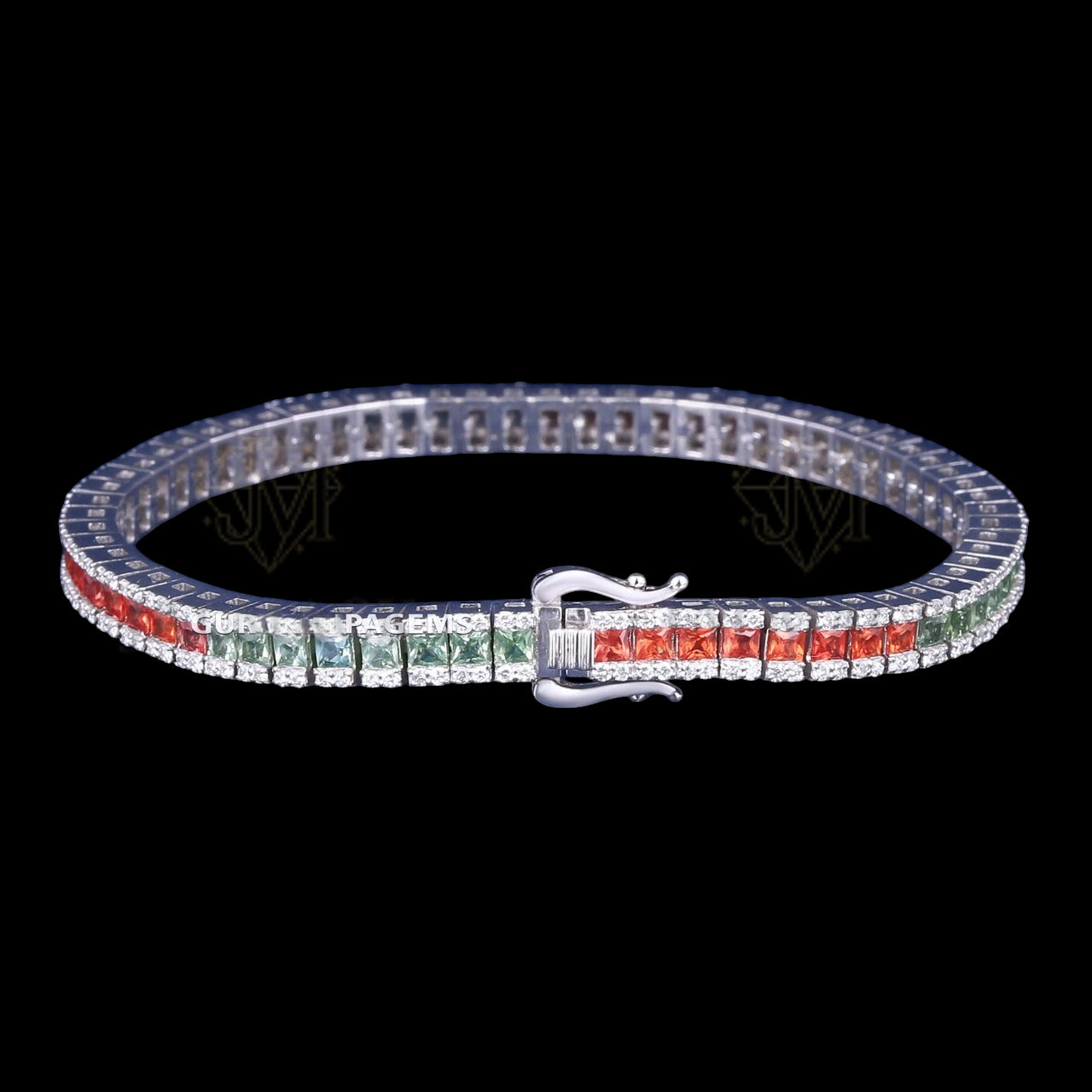 Multicolor Princess Cut Moissanite Tennis Bracelet VVS1