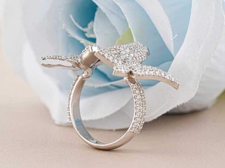 VVS1 Iced Out Moissanite Diamond Butterfly Hip hop Ring - Surprise Hip hop Ring for Her