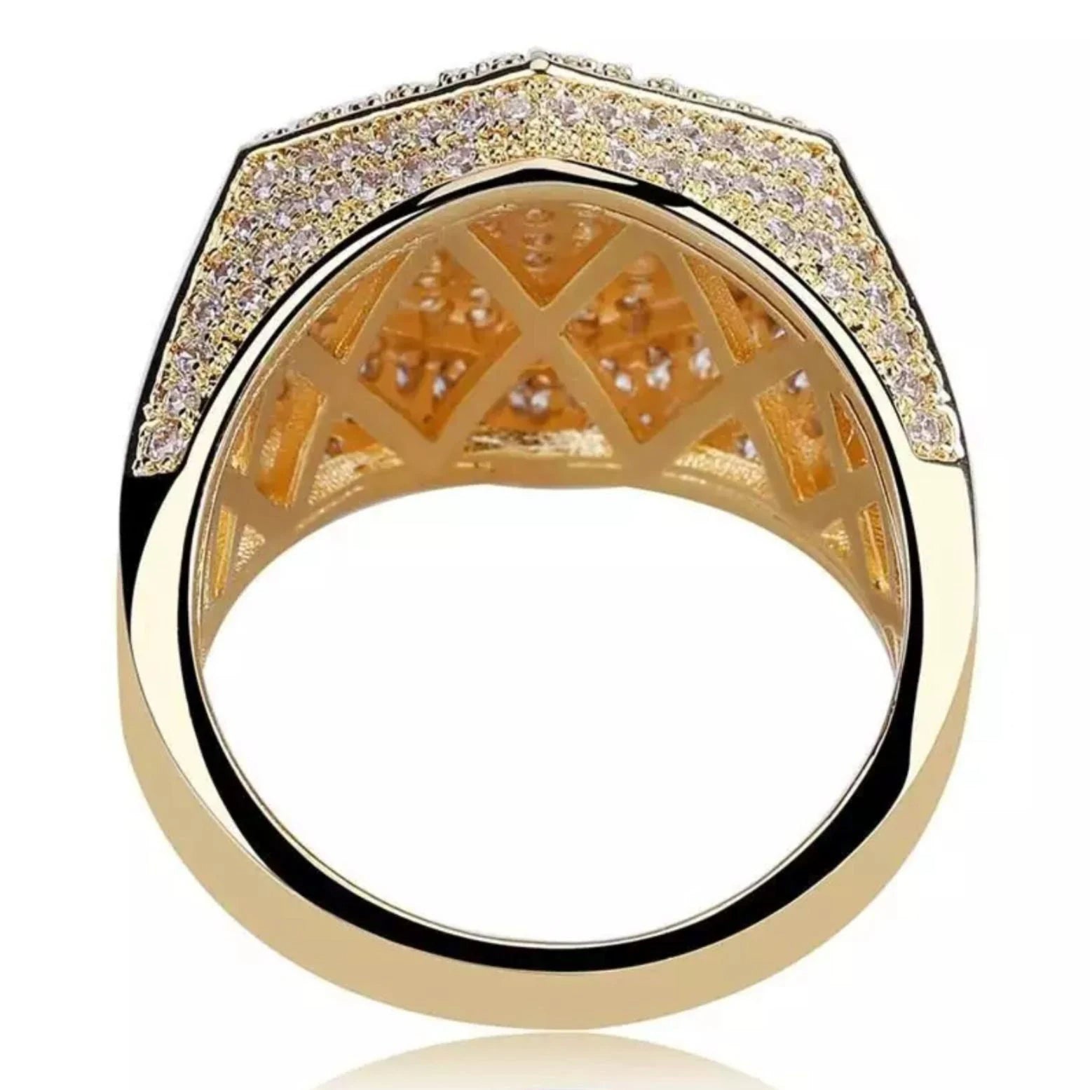 Handmade Moissanite Iced Out Hip Hop Paved Iced Out Synthetic Diamond Big Hollow 925 Sterling silver Jewelry Gift for Him Boyfriend Husband