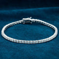 Diamond Tester Pass Moissanite Tennis Bracelet 4MM White Gold Finish 925 Sterling Silver