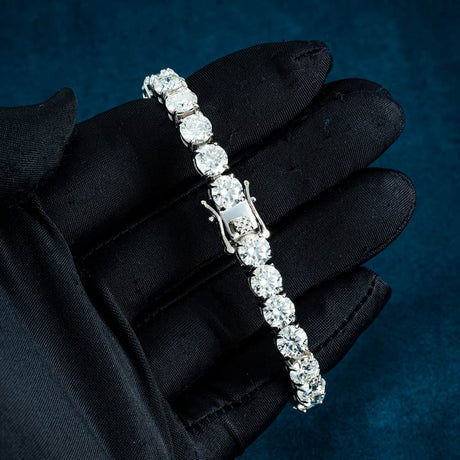 5MM VVS1 D Color Moissanite Tennis Bracelet 925 Sterling Silver Diamond Tennis Bracelet
