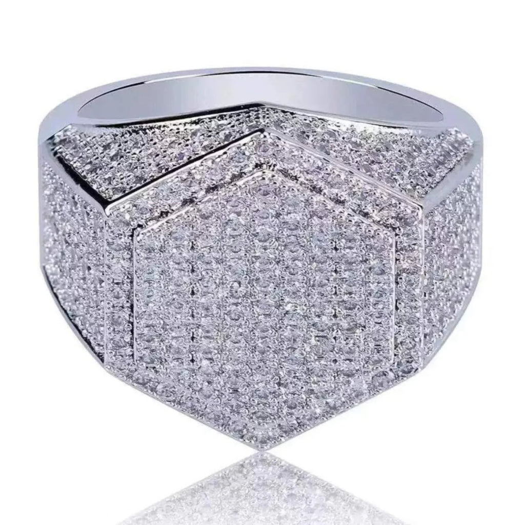 Handmade Moissanite Iced Out Hip Hop Paved Iced Out Synthetic Diamond Big Hollow 925 Sterling silver Jewelry Gift for Him Boyfriend Husband