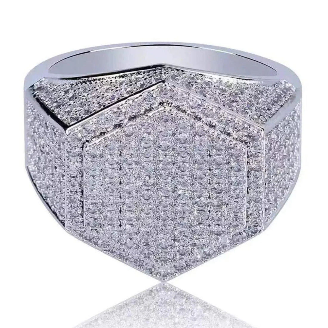 Handmade Moissanite Iced Out Hip Hop Paved Iced Out Synthetic Diamond Big Hollow 925 Sterling silver Jewelry Gift for Him Boyfriend Husband