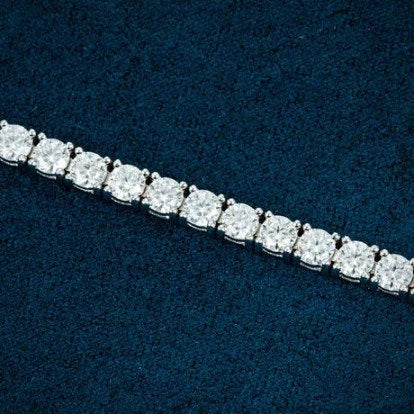 Diamond Tester Pass Moissanite Tennis Bracelet 4MM White Gold Finish 925 Sterling Silver