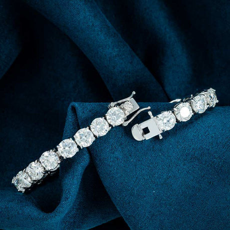 5MM VVS1 D Color Moissanite Tennis Bracelet 925 Sterling Silver Diamond Tennis Bracelet