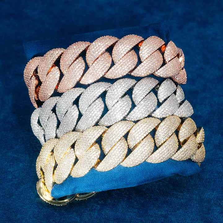20MM VVS1 Moissanite Jumbo Cuban Link Bracelet 925 Sterling Silver Fully Iced Out Hip Hop Bracelet